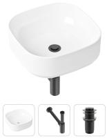 Комплект 3 в 1 Lavinia Boho Bathroom Sink 21520223: накладная раковина 40 см, металлический сифон, донный клапан