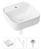 Комплект 3 в 1 Lavinia Boho Bathroom Sink 21520284: накладная раковина 42 см, металлический сифон, донный клапан