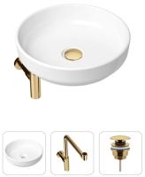 Комплект 3 в 1 Lavinia Boho Bathroom Sink 21520212: накладная раковина 40 см, металлический сифон, донный клапан