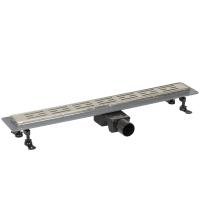 Трап для душа линейный (душевой лоток) Vimarr C-1 516C137011050 700 мм с рамкой из нержавеющей стали, с горизонтальным выходом D50 мм, с решеткой хром