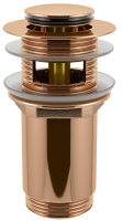 Металлический донный клапан с переливом для раковины Vimarr Drainage 5190014500, розовое золото