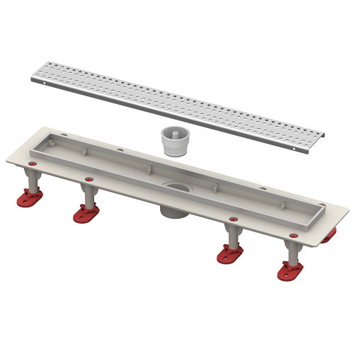 Трап линейный (душевой лоток) Vimarr B.1 517B45011050 500 мм с вертикальным выходом D50 мм, с решеткой хром