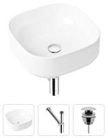 Комплект 3 в 1 Lavinia Boho Bathroom Sink 21520222: накладная раковина 40 см, металлический сифон, донный клапан