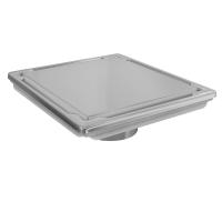 Трап квадратный душевой Bejert F-2 B715F210-11050-4 10х10 см с рамкой из нержавеющей стали, с вертикальным выходом D50 мм, решетка под плитку (перевертыш)