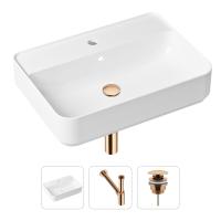 Комплект 3 в 1 Lavinia Boho Bathroom Sink 21520336: накладная раковина 60 см, металлический сифон, донный клапан