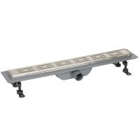 Трап для душа линейный (душевой лоток) Vimarr SD-1 516SD138011040 800 мм с рамкой из нержавеющей стали, с горизонтальным выходом D40/50 мм, с решеткой хром