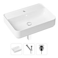 Комплект 3 в 1 Lavinia Boho Bathroom Sink 21520340: накладная раковина 60 см, металлический сифон, донный клапан