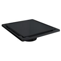 Трап квадратный душевой Gourlann H-2 G915H210-13050-4 10х10 см черный с рамкой из нержавеющей стали, с вертикальным выходом D50 мм, решетка под плитку (перевертыш), черная