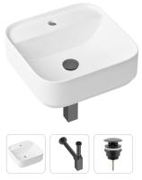 Комплект 3 в 1 Lavinia Boho Bathroom Sink 21520288: накладная раковина 42 см, металлический сифон, донный клапан