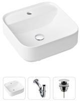 Комплект 3 в 1 Lavinia Boho Bathroom Sink 21520272: накладная раковина 42 см, металлический сифон, донный клапан