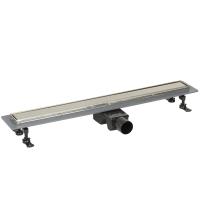 Трап линейный (душевой лоток) Vimarr YC-2 516YC234011050 400 мм с рамкой из нержавеющей стали, с горизонтальным выходом D50 мм, с решеткой под плитку (перевертыш)