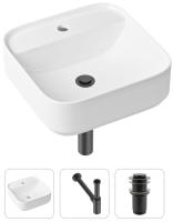 Комплект 3 в 1 Lavinia Boho Bathroom Sink 21520277: накладная раковина 42 см, металлический сифон, донный клапан