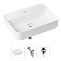 Комплект 3 в 1 Lavinia Boho Bathroom Sink 21520326: накладная раковина 60 см, металлический сифон, донный клапан