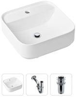 Комплект 3 в 1 Lavinia Boho Bathroom Sink 21520271: накладная раковина 42 см, металлический сифон, донный клапан