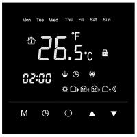 Терморегулятор Vimarr (черный) сенсорный программируемый с зеркальным дисплеем (зеркальный) и двумя датчиками/до 3,5 кВт (встраиваемый) 540TM378-1023