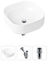 Комплект 3 в 1 Lavinia Boho Bathroom Sink 21520217: накладная раковина 40 см, металлический сифон, донный клапан