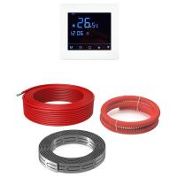 Греющий кабель (секция нагревательная) Bejert L B741KS14-250M1-24 14м 252 Вт (1,25-1,67 м2) с белым зеркальным программируемым сенсорным терморегулятором