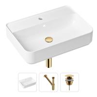 Комплект 3 в 1 Lavinia Boho Bathroom Sink 21520334: накладная раковина 60 см, металлический сифон, донный клапан