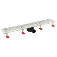 Трап линейный (душевой лоток) Vimarr A.1 517A36011050 600 мм  с рамкой из нержавеющей стали, с горизонтальным выходом D50 мм, с решеткой хром