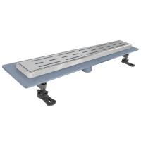 Трап линейный (душевой лоток) Vimarr H-1 516H145011050 500 мм с рамкой из нержавеющей стали, с вертикальным выходом D50 мм, с решеткой хром