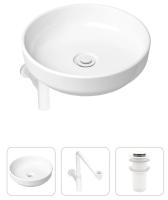 Комплект 3 в 1 Lavinia Boho Bathroom Sink 21520215: накладная раковина 40 см, металлический сифон, донный клапан