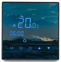 Терморегулятор Vimarr (черный) WIFI сенсорный программируемый с ЖК дисплеем и двумя датчиками/до 3,5 кВт (встраиваемый) 540STM1062-0055