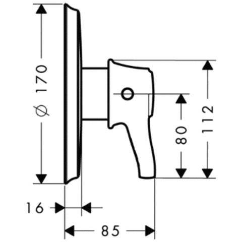 Термостат для душа встраиваемый Hansgrohe Ecostat Classic Highflow 15754000, без скрытой части