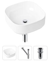 Комплект 3 в 1 Lavinia Boho Bathroom Sink 21520221: накладная раковина 40 см, металлический сифон, донный клапан