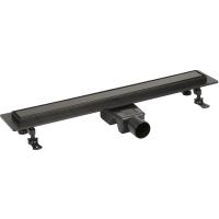 Трап линейный (душевой лоток) Vimarr LMA-2 516LMA236003050 600 мм с горизонтальным выходом D50 мм, с решеткой под плитку (перевертыш), черный