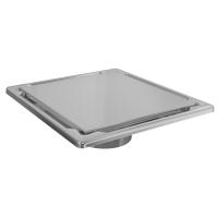 Трап квадратный душевой Gourlann H-2 G915H215-11050-4 15х15 см с рамкой из нержавеющей стали, с вертикальным выходом D50 мм, решетка под плитку (перевертыш)