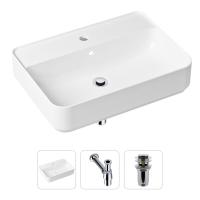 Комплект 3 в 1 Lavinia Boho Bathroom Sink 21520327: накладная раковина 60 см, металлический сифон, донный клапан