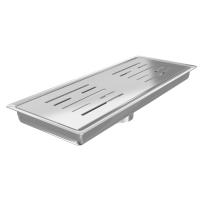 Трап душевой Gourlann H-1 G914H131-11050-4 30х12 см из нержавеющей стали, с вертикальным выходом D50 мм, решетка хром