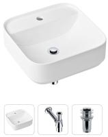 Комплект 3 в 1 Lavinia Boho Bathroom Sink 21520273: накладная раковина 42 см, металлический сифон, донный клапан