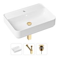 Комплект 3 в 1 Lavinia Boho Bathroom Sink 21520344: накладная раковина 60 см, металлический сифон, донный клапан