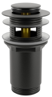 Металлический донный клапан с переливом для раковины Vimarr Drainage 5190013000, черный матовый