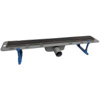 Трап линейный (душевой лоток) Winkiel WDO-700-09-4413 700 мм с горизонтальным выходом D50 мм, с решеткой черный