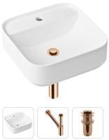 Комплект 3 в 1 Lavinia Boho Bathroom Sink 21520281: накладная раковина 42 см, металлический сифон, донный клапан