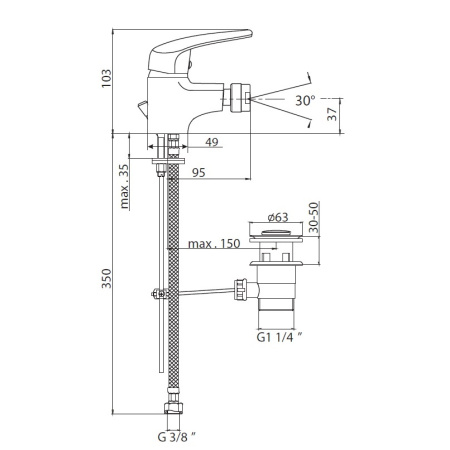 Смеситель для биде Kaja Fox 59220-С