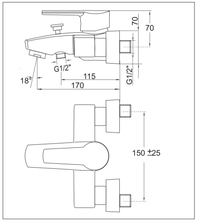 Смеситель для ванны Kaja Signum 41410-С Смеситель для ванны Kaja Signum 41410-С