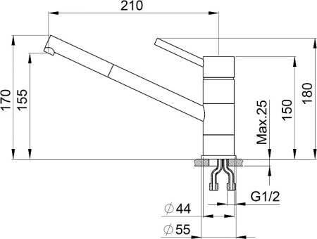 Смеситель для кухни Granula GR-0010 графит
