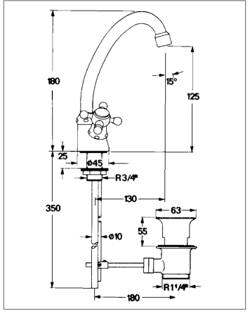Смеситель для раковины Kaja Romanze 21604-С