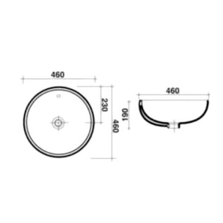 Раковина под столешницу Ceramica Ala Tondo LI308 46 см LI308 /TON470UTOP/