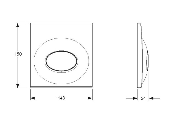 Клавиша смыва для писсуара Mepa Drop 421122, хром