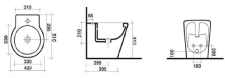 Биде напольное Ceramica Ala Road 16BDM
