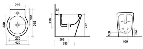 Биде напольное Ceramica Ala Road 16BDM