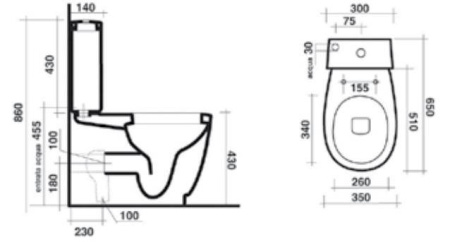 Бачок для унитаза Ceramica Ala Wave 23CM
