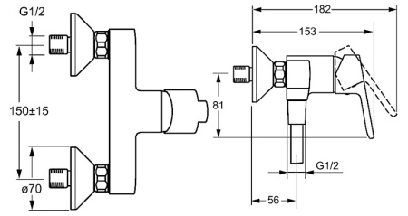 Смеситель для душа Hansa Primo 49450103