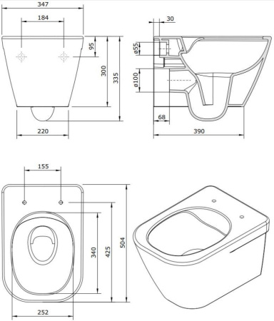 Унитаз подвесной Sanindusa Look 134034004