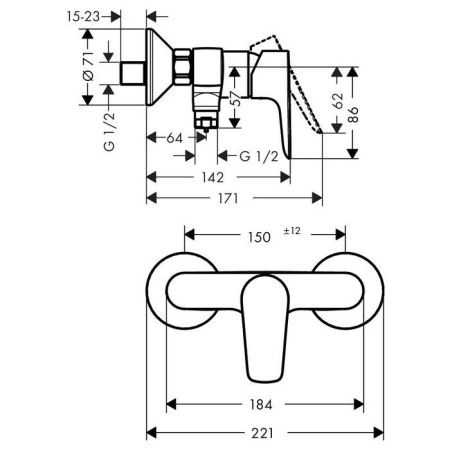 Смеситель для душа Hansgrohe Talis E 71760000