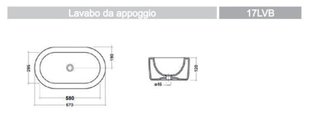 Раковина на столешницу Ceramica Ala Today 17LVB /TODWB670TOP/ 38x67 см